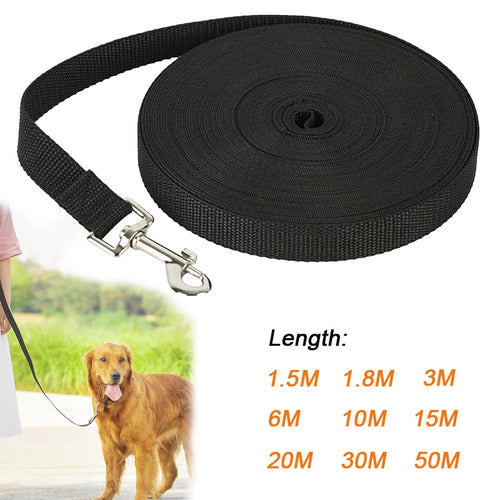 Long Nylon Dog Leash - Strong Lead Rope for Hiking, Walking & Travel