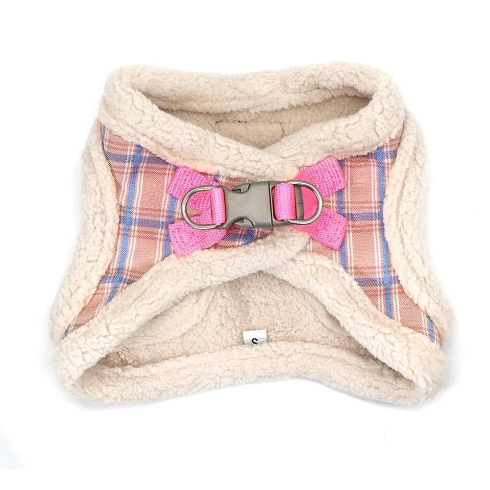 winter warm padded dog harness vest with leash for small dogs