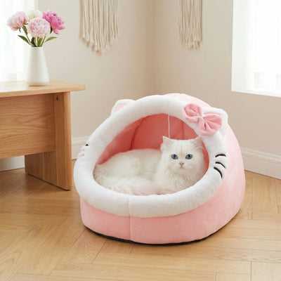 Cozy Cave Cat Bed – Warm Plush Tent for Deep, Comfortable Sleep