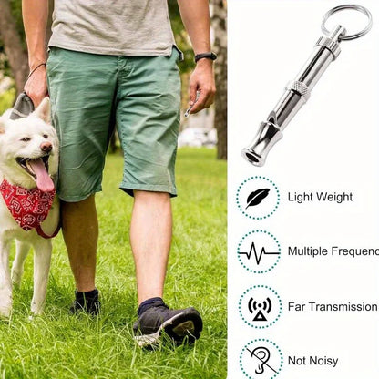 Adjustable Pitch Dog Whistle with Keychain – Training & Recall