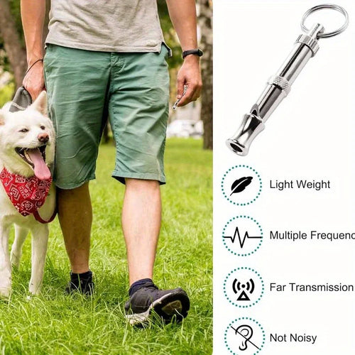Adjustable Pitch Dog Whistle with Keychain – Training & Recall