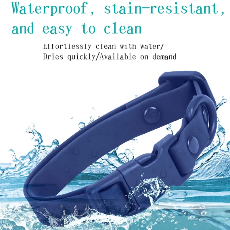 macaron colored waterproof pvc dog collar, adjustable easy-clean