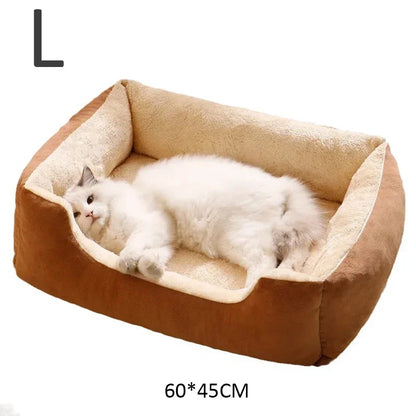 Cozy Plush Pet Bed for Cats & Dogs – Soft Breathable Basket