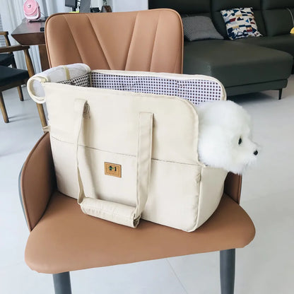 Breathable Pet Carrier Shoulder Bag for Cats & Puppies, Car Seat