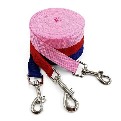 Durable Long Nylon Dog Training Leash for Walking and Outdoor Use