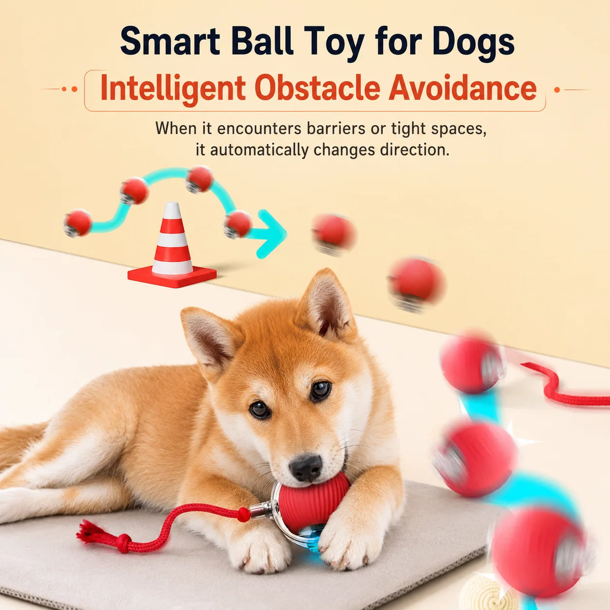 automatic rolling dog ball toy - rechargeable smart interactive toy