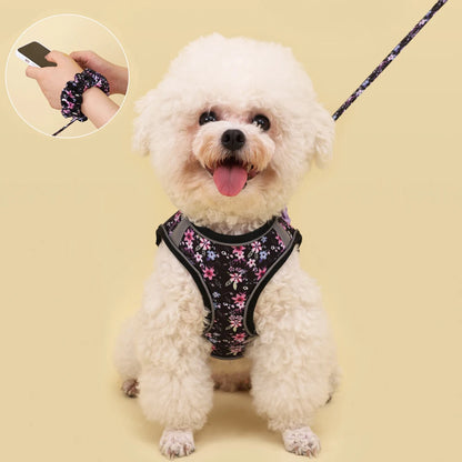 Soft Puppy Harness, Leash & Collar Set – Adjustable Pet Vest Set
