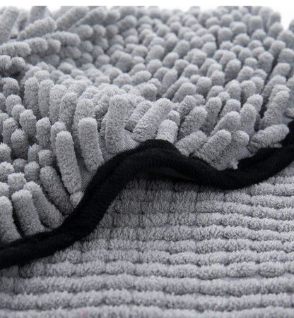 Absorbent Chenille Pet Bath Towel – Soft Quick-Dry Dog & Cat Towel