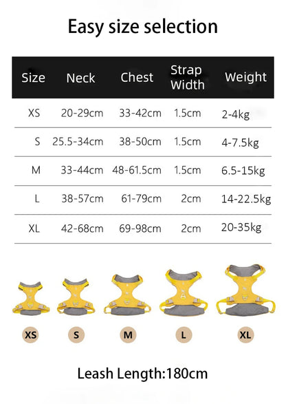 Lightweight Dog Harness & Leash Set - Anti-Pull, Escape-Proof Fit