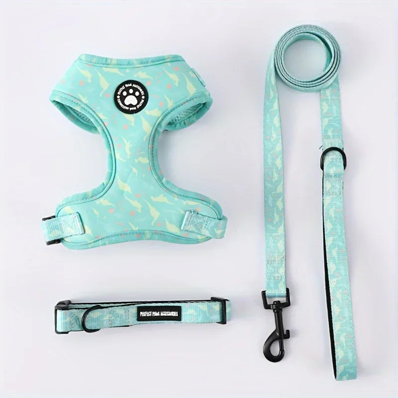 3-in-1 adjustable dog harness and leed set with padded chest vest