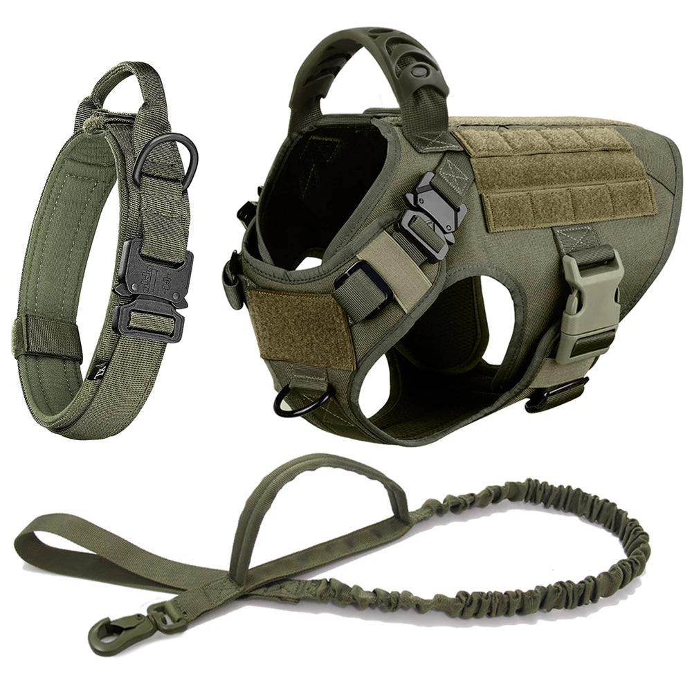 tactical dog harness with molle system – heavy-duty large dog vest