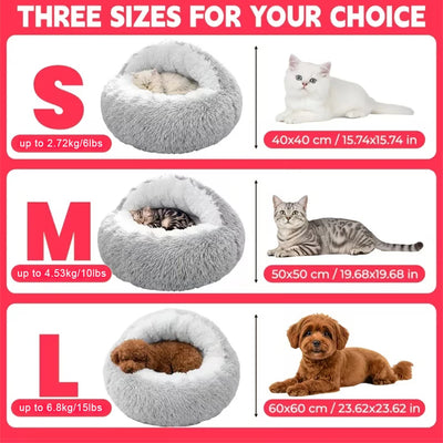 Cozy Shell-Shaped Plush Cat Bed, Warm Semi-Enclosed Nest for puppies