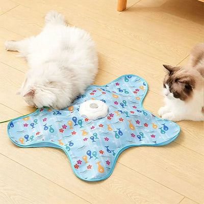 Hide & Seek Automatic Cat Play Mat 360° Feather Hunting Toy