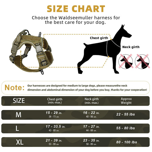 Adjustable Tactical MOLLE Dog Vest Harness for Medium, Large Dogs