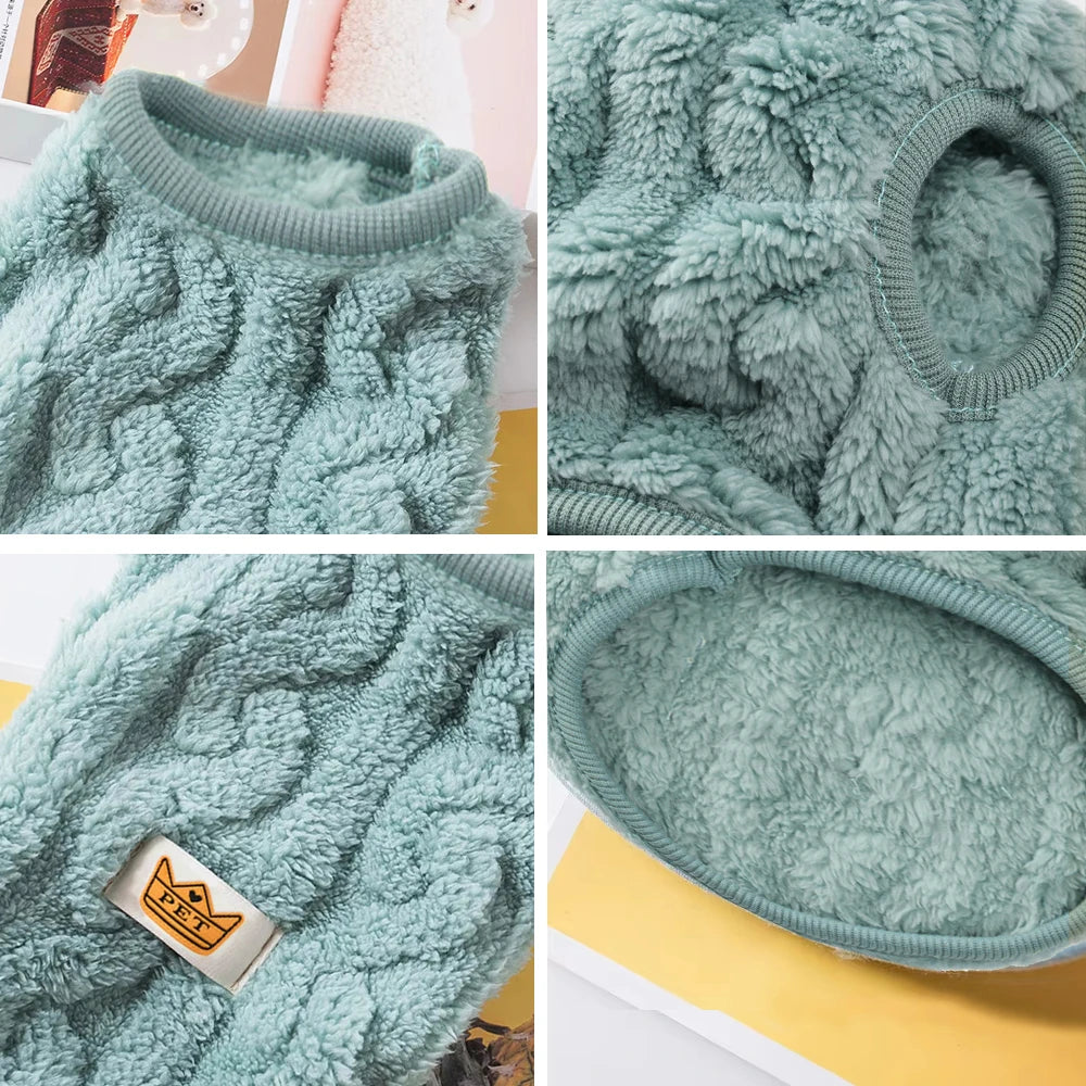 warm fleece sweater for cats & small dogs - cozy winter sweatshirt