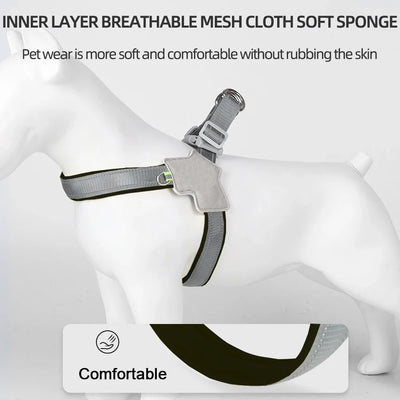 Adjustable Reflective Dog Harness for Hiking, Walking, and Travel