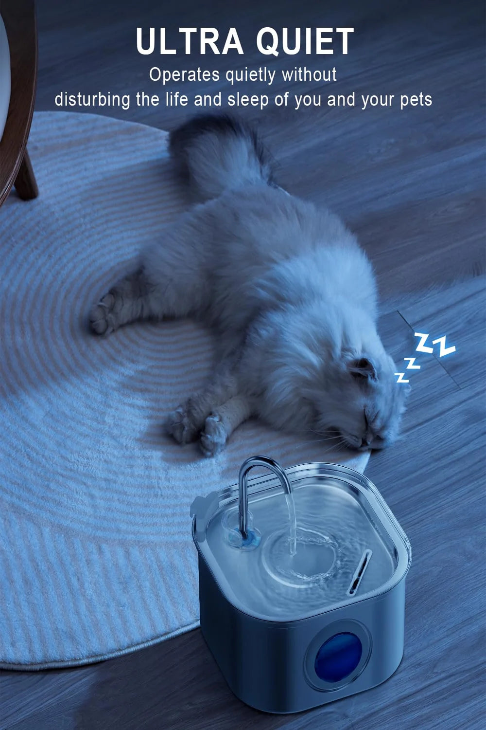 3.2l stainless steel automatic pet water dispenser with visual window