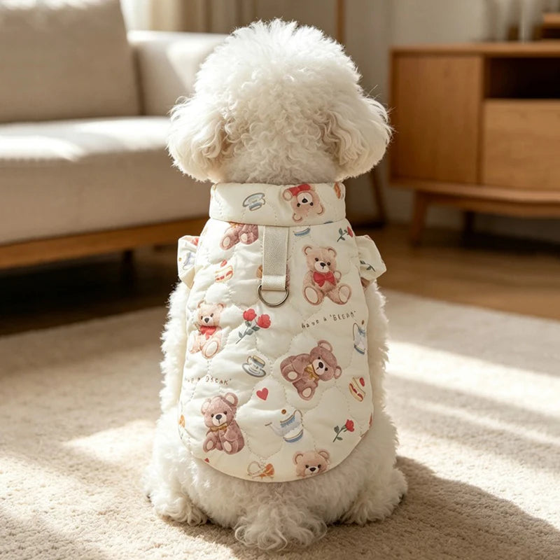 thickened warm dog padded coat - high collar winter jacket for pets