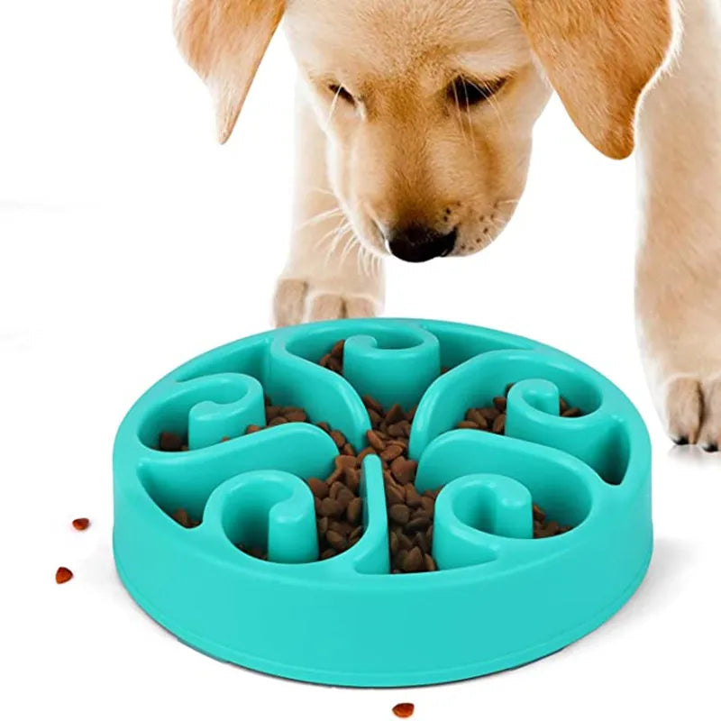 cooyomoo anti-gulping slow feeder dog bowl – fun maze design