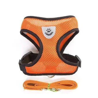 Breathable Mesh Cat & Dog Harness with Leash – Reflective Vest