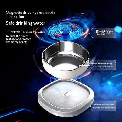Magnetic Drive Wireless Cat Water Fountain 100 Day Battery Filter-Free