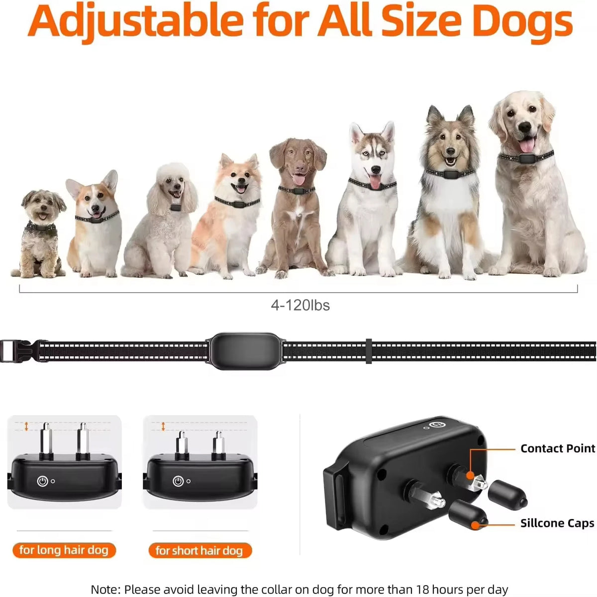 ipx7 waterproof rechargeable dog training collar for 1-3 dogs, 3300ft range