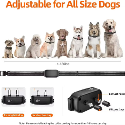 IPX7 Waterproof Rechargeable Dog Training Collar for 1-3 Dogs, 3300FT Range