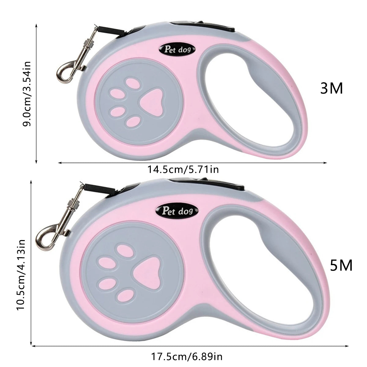 3m 5m strong retractable nylon dog leash for small, medium, and large dogs
