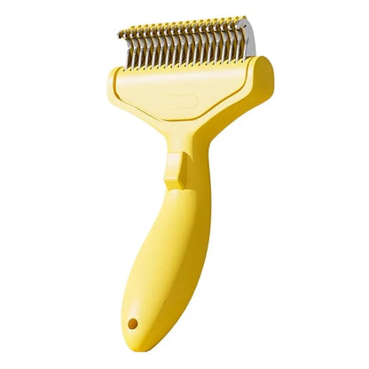 Curved Stainless Steel Pet Deshedding Brush for Dogs & Cats, Grooming