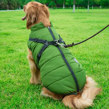 Winter Dog Jacket with Built-In Harness – Warm Splash-Proof Coat