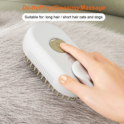 USB Rechargeable Pet Brush with Electric Water Spray – Comb