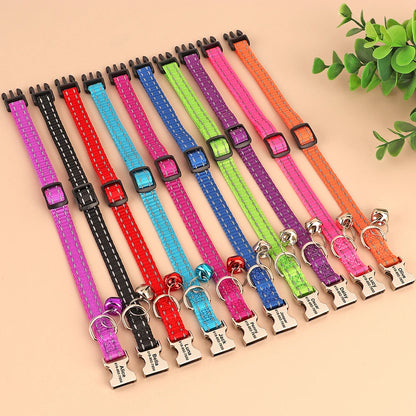 Personalized Cat Collar with Bell - Free Engraved, Breakaway Safe