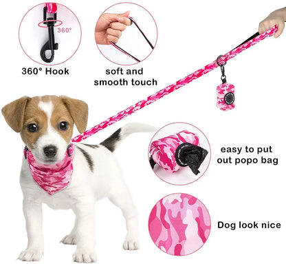 6-in-1 Dog Harness Set with Leed, Collar, Bandana & Poop Bag Holder