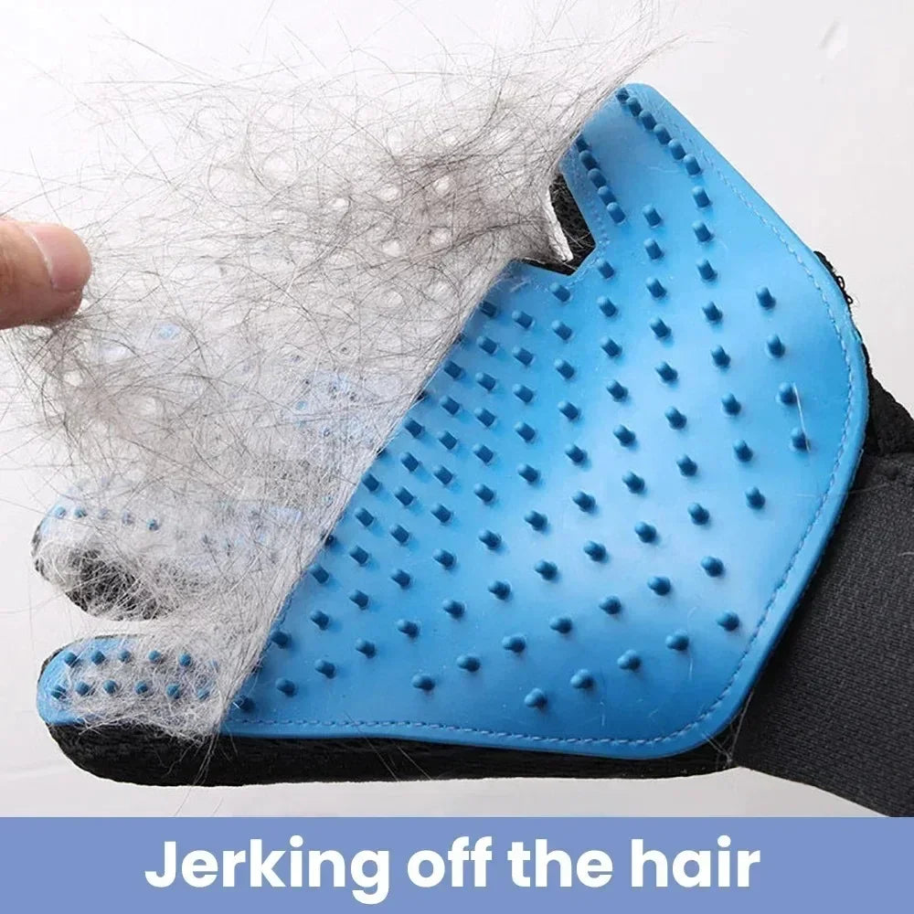 eeljoy 2-in-1 pet grooming glove – deshedding massage brush