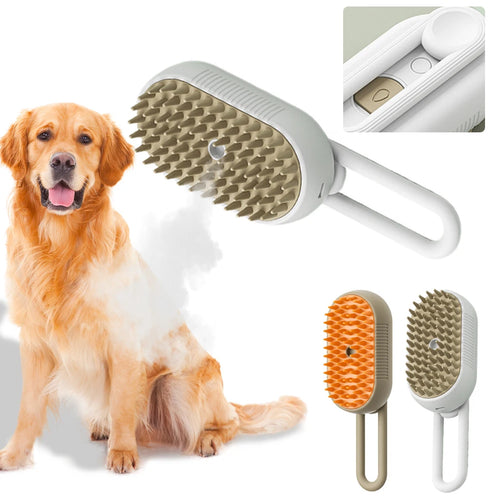 USB Rechargeable Pet Brush with Electric Water Spray – Comb