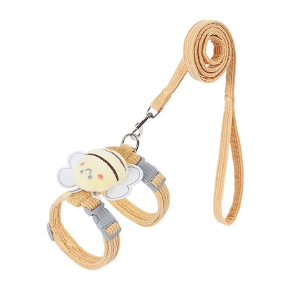 Cute Bee Cat Harness & Leash Set – Adjustable Walking Vest