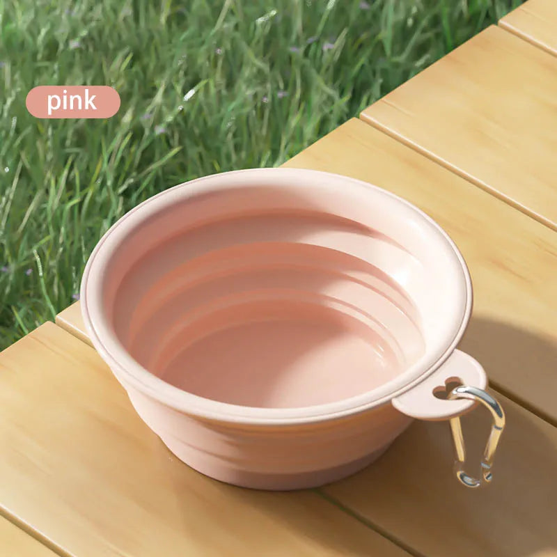 foldable silicone dog & cat bowl – portable travel feeding bowl
