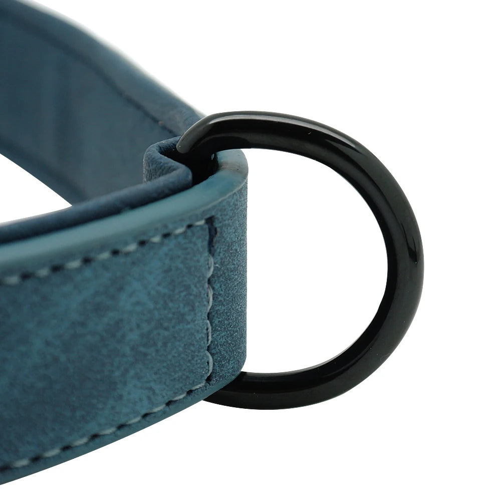 personalized leather dog collar & leash set - soft, padded, durable