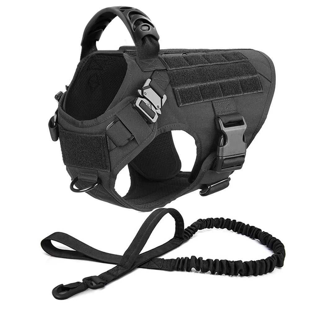 tactical dog harness with molle system – heavy-duty large dog vest