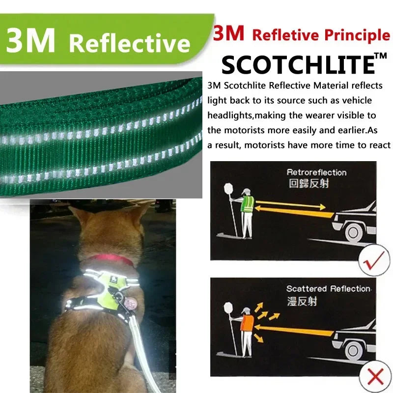 reflective adjustable dog harness – breathable vest for all sizes