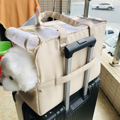 Breathable Pet Carrier Shoulder Bag for Cats & Puppies, Car Seat