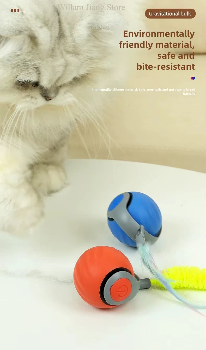 speedy tail 2.0 interactive cat ball toy with dual-speed modes