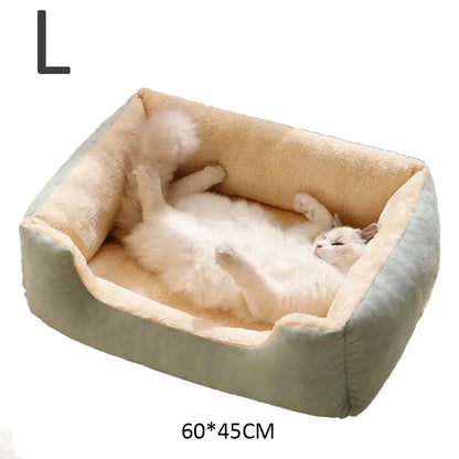 Cozy Plush Pet Bed for Cats & Dogs – Soft Breathable Basket