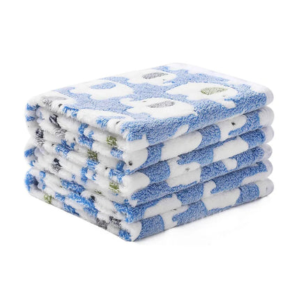 Soft Fluffy Pet Blanket with Cute Paw or Elephant Pattern for Dogs and Cats