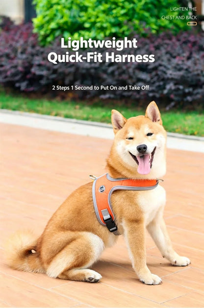 No-Pull Nylon Dog Harness - Reflective, Adjustable Anti-Burst Vest