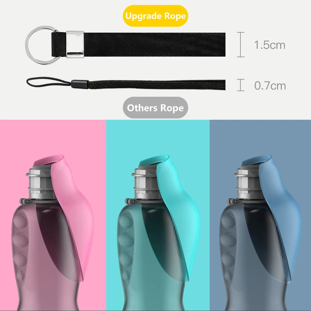 holapet 800ml portable dog water bottle – travel drinking bowl