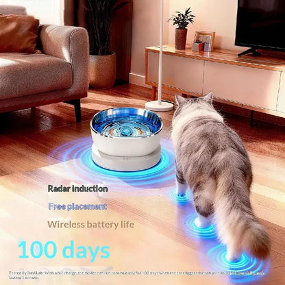 Magnetic Drive Wireless Cat Water Fountain 100 Day Battery Filter-Free