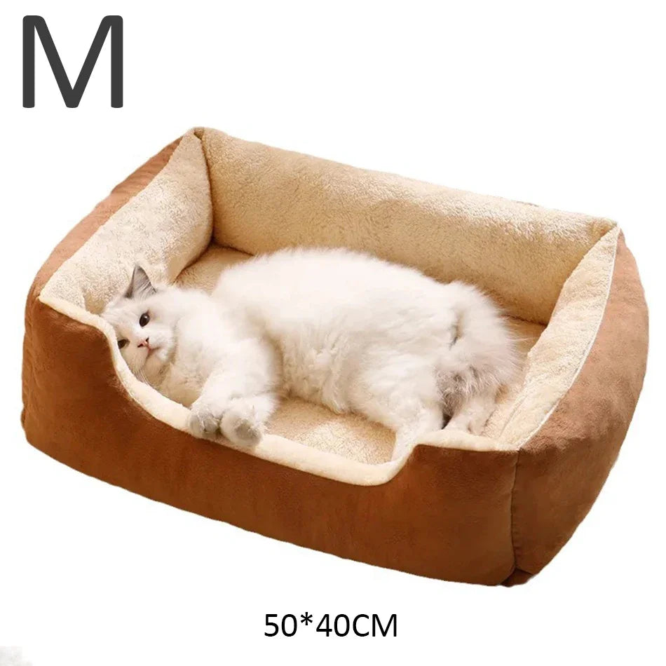 cozy plush pet bed for cats & dogs – soft breathable basket