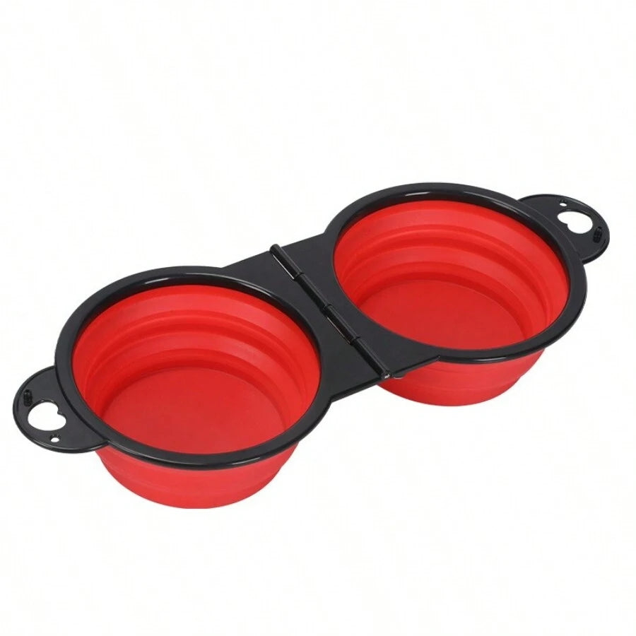 zhuoji 2-in-1 foldable dual bowl – portable travel feeding set