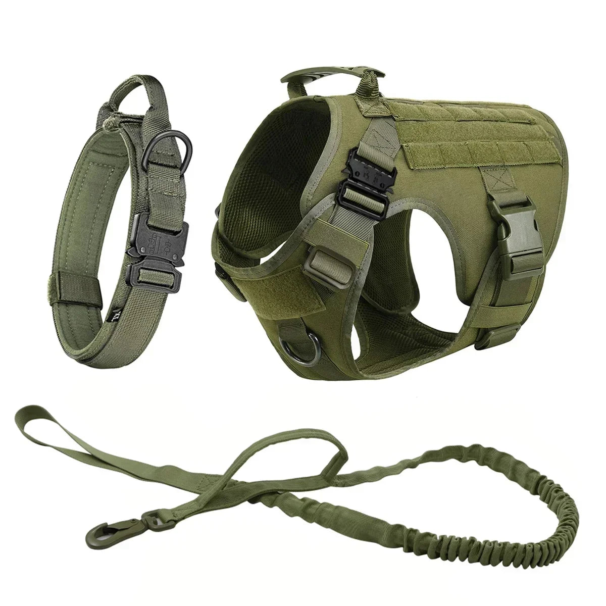 tactical dog harness set with molle pouches – training vest
